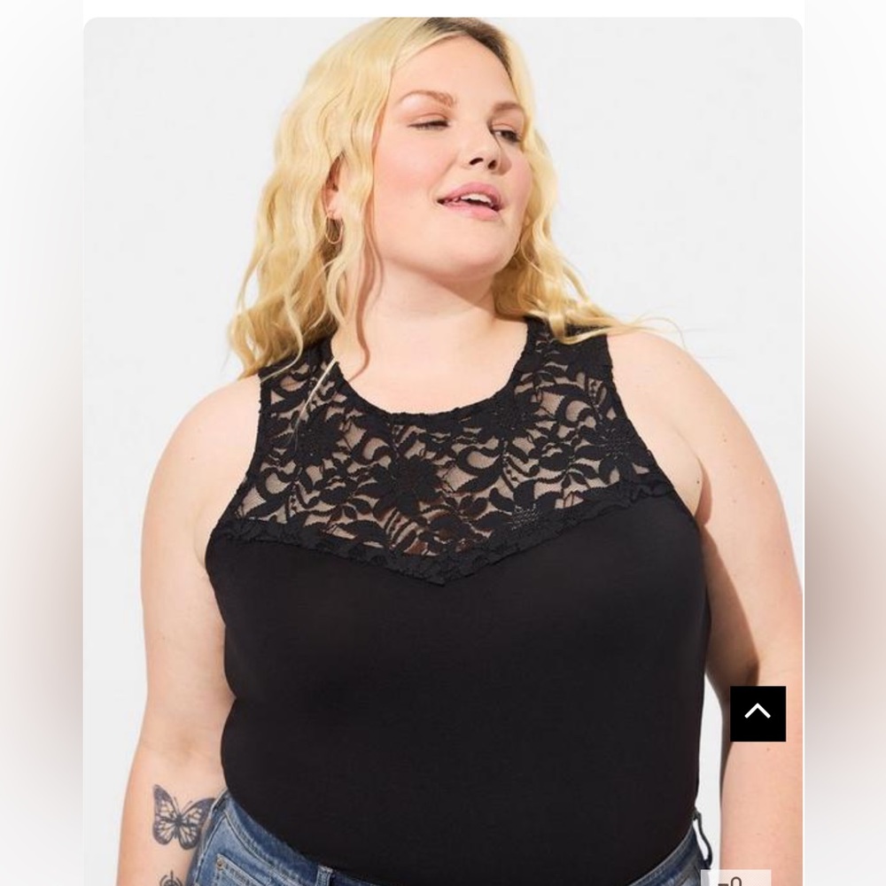 Torrid bodysuit black sweetheart lace size 0